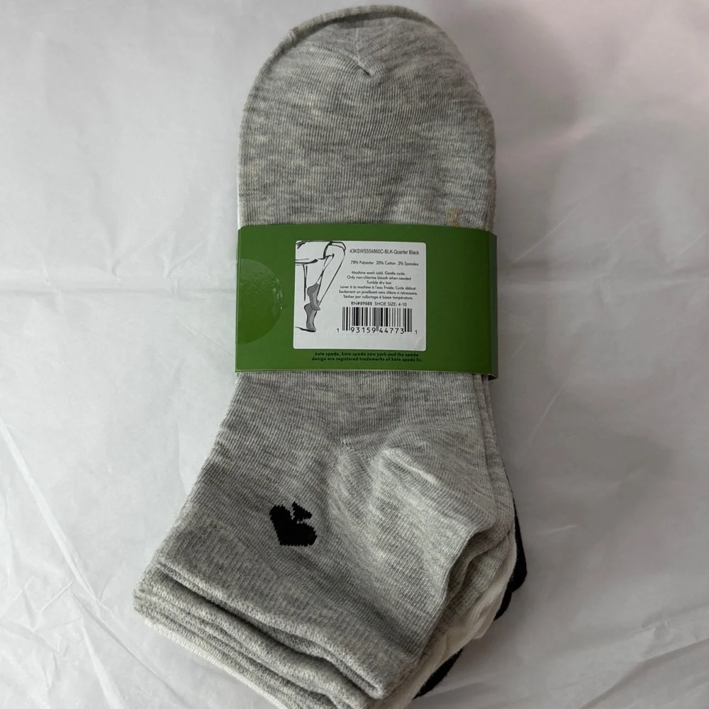 Kate Spade socks bundle of 6 pairs ONE SIZE - Picture 2 of 5